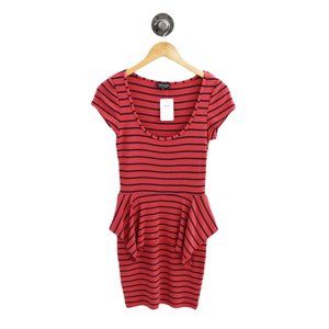 Topshop Striped Peplum Mini Dress #195-52